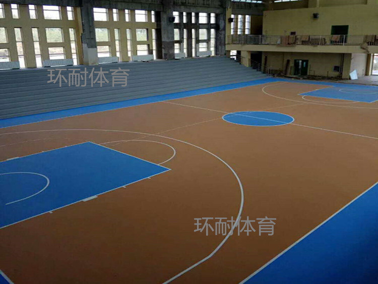 水性硅PU篮球场顺利完工-内蒙一小、四小、九中室内运动球场